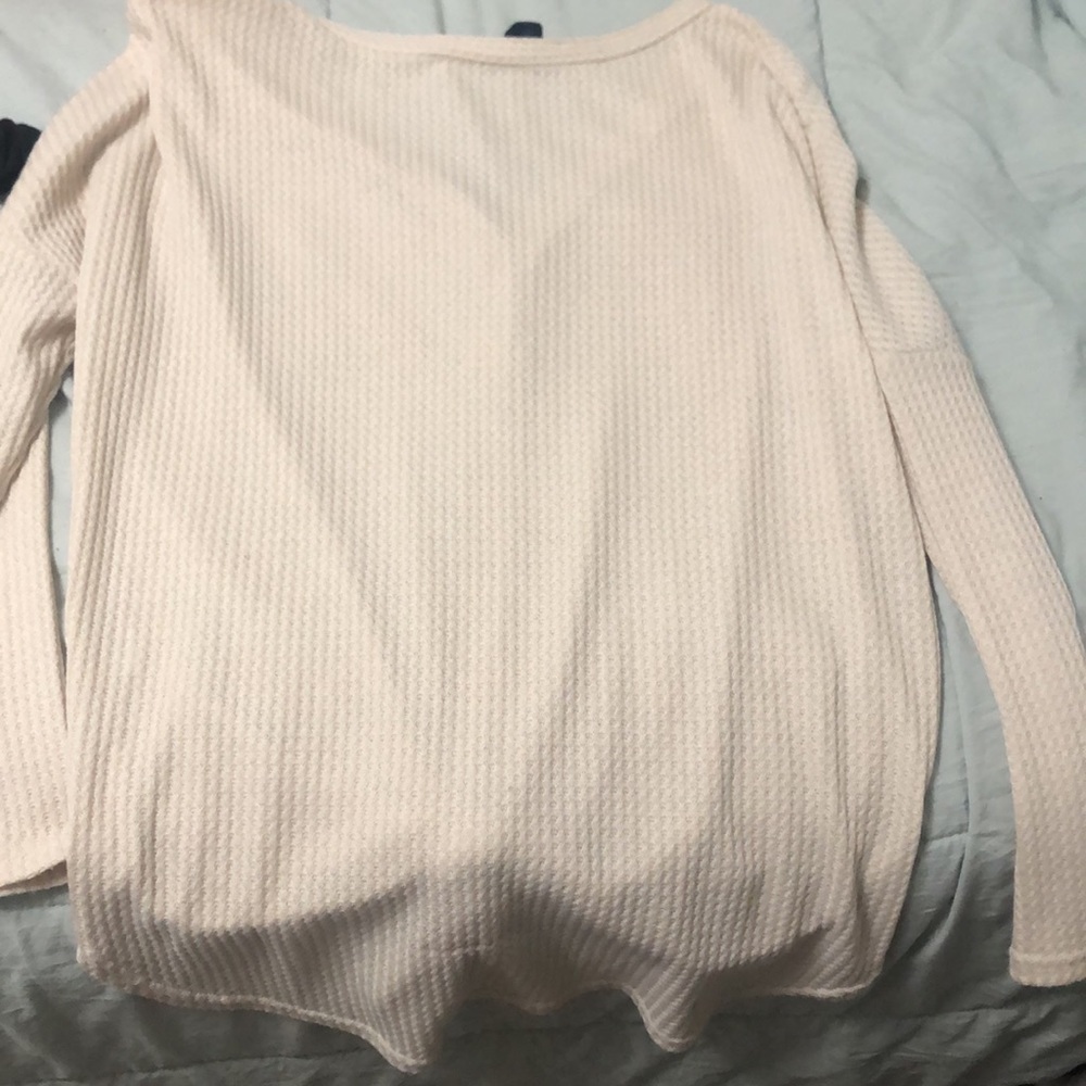Flowy cream waffle shirt - Picture 2 of 2